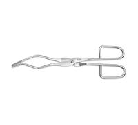 RSG Pinze per crogiolo in acciaio inox con doppia curva, punta levigata, elettrolitica lucidata, lunghezza 400 mm