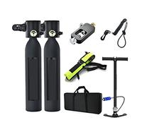 RSGXLFQZVAK Bombola Subacquea, Bombola di Gas Riserva Emergenza Subacquea Portatile Dotata Un Set Completo Bombole Ossigeno for Respiratori Subacquei,per Principianti(Black Package E)