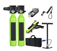 RSGXLFQZVAK Bombola Subacquea, Bombola di Gas Riserva Emergenza Subacquea Portatile Dotata Un Set Completo Bombole Ossigeno for Respiratori Subacquei,per Principianti(Green Package E)