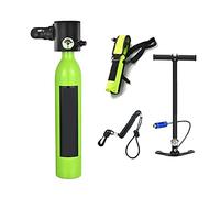 RSGXLFQZVAK Bombola Subacquea, Bombola di Gas Riserva Emergenza Subacquea Portatile Dotata Un Set Completo Bombole Ossigeno for Respiratori Subacquei,per Principianti(Green Package C)