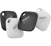RSH Android Smart Tag - 4 Pack, Key Finder compatibile con Google Find Hub app (Android Solo), Bluetooth Key Finder per bagagli/borse, valigia/portafoglio (nero + bianco)