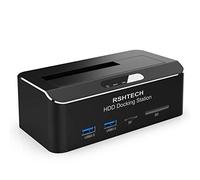 RSHTECH Alluminio docking station USB 3.0, Dock Hard Disk 2,5"/3,5" per Hard Disk SATA III HDD/SSD,Supporta UASP, con scheda SD TF e coperchio a molla ABS,fino a 6 Gbps e 16 TB, RSH-338H