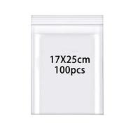 Rshuhx 100 pcs Sacchetti Plastica 17 X 25cm Richiudibili Addensare 160μm Piccoli Chiusura asacchetti Trasparente Chiusura con Cerniera a Pressione Adatto per la Classificazione di Piccoli articoli