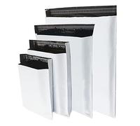 Rshuhx 100 pezzi Buste per Spedizione 120 Micron Autoadesive Borse Postali di Plastica Miste A3/A4/B4/C5 Nuovo Materiale Bianche Mailing Postale Vestiti Sacchetti Impermeabile Espressi Busta da