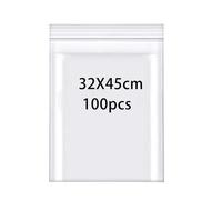 Rshuhx 100pcs Sacchetti Plastica 32cm X 45cm Richiudibili Addensare 160μm Piccoli Chiusura asacchetti Trasparente Chiusura con Cerniera a Pressione Adatto per la Classificazione di Piccoli articoli