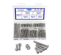 Rshuhx 200PCS M4 Bullone e Dadi Viti a Testa Bombata a Croce Phillips Vite e Dado Acciaio Inox 304 Pan a Croce Bullone Meccanico Set di Assortimenti Per Riparare il Fissaggio Fai Da