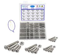 Rshuhx 320PCS M3 M4 M5 M6 Bullone e Dadi Viti a Testa Bombata a Croce Phillips Vite e Dado Acciaio Inox 304 Pan a Croce Bullone Meccanico Set di Assortimenti Per Riparare il Fissaggio