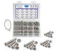 Rshuhx 320PCS M3 M4 M5 M6 Vite e Dado Acciaio Inox 304 Vite a Testa Svasata Piana a Croce Filettatura Completa Bullone Meccanico Kit di Assemblaggio di Dispositivi di Fissaggio