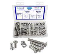 Rshuhx 80PCS M6 Vite e Dado Acciaio Inox 304 Vite a Testa Svasata Piana a Croce Filettatura Completa Bullone Meccanico Kit di Assemblaggio di Dispositivi di Fissaggio