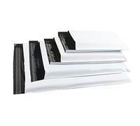 Rshuhx Buste per Spedizione Sacchetti Plastica 120 Micron Spedizioni Grandi 50pezzi Nuovo Materiale Borse Postali di Vestiti Busta Imballaggio Abbigliamento Autoadesive Bianche 4 Miste Dimensioni