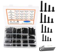Rshuhx M3 M4 M5 M6 Viti a Bulloni e Dadi Esagono Incassato Bulloni Set Viti e Dadi, Viti a Testa Cilindrica Nere Presa Esagonale Bulloni Dotato di Chiave Esagonale 500pcs