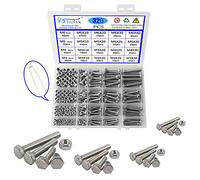 Rshuhx M3 M4 M5 M6 Viti e Dadi Set 304 Acciaio Inossidabile Esagonale con Bulloneria Bulloni e Dadi con Testa Esagonale per Industria Meccanica