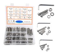 Rshuhx M5 M6 M8 Bulloni e Dadi Incassato Bulloni Dadi Set Acciaio Inox 304 Viti a Testa Filettatura Metrica Bulloni Esagonali Dado Parti Meccaniche con Testa a Bullone e Dadi