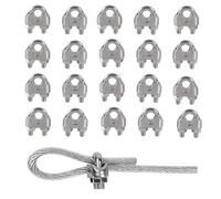 Rshuhx M5 Serre Câbles Etrier U Boulon Clip Câble 304 Acier inoxydable Selle de Pince de Métallique Serre Corde Convient pour Suspendre des Voiles d'ombrage Lampes Patio 20pcs