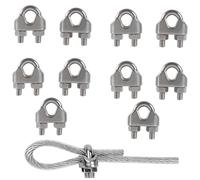 Rshuhx M6 Serre Câbles Etrier U Boulon Clip Câble 304 Acier inoxydable Selle de Pince de Métallique Serre Corde Convient pour Suspendre des Voiles d'ombrage Lampes Patio 20pcs