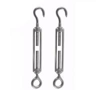 Rshuhx M8 Tenditore Corda Tensione Acciaio 2pezzi Inox 304 Gancio & Occhio Tension Gancio Regolabile del Tenditore Per catena per stendibiancheria, decorazione da giardino, fissaggio a vela solare