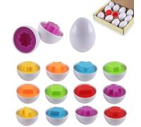 Rshuhx Montessori Giocattoli per Bambini Forma e Colore Riconoscimento Giocattolo Educativo Montessori per l'apprendimento Giorno dei Bambini/Festa di Compleanno (Forma 12pcs)