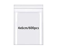 Rshuhx Sacchetti Plastica Richiudibili Addensare 160μm 600 pezzi 4cmx6cm Piccoli Chiusura asacchetti Trasparente Chiusura con Cerniera a Pressione per Gioielli Biscotti Dolci