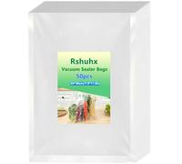 Rshuhx Sacchetti Sottovuoto per Alimenti 20x30cm 50 Buste Sottovuoto 200µm Senza BPA per Adatto Macchine Sottovuoto Alimenti Cucina per Confezione Verdure Frutta Carne Salmone Noce
