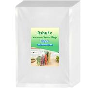 Rshuhx Sacchetti Sottovuoto per Alimenti Piccoli 17x25cm 50 Buste Sottovuoto 200µm Senza BPA per Adatto Macchine Sottovuoto Alimenti Cucina per Confezione Verdure Frutta Carne Salmone Noce