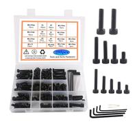 Rshuhx Viti a Bulloni e Dadi Esagono Incassato Bulloni Set Viti e Dadi, M5 M6 M8 Nere Presa Esagonale Bulloni Dotato di Chiave Esagonale 295pcs
