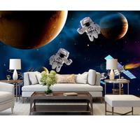 rskjdghshd Carta da parati con motivo planetario cosmico e un bellissimo cielo stellato, adatta per la decorazione del soggiorno, murales di bar o ristoranti, 3D, 430x300cm