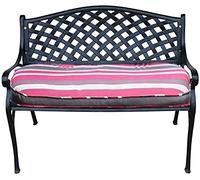 Rsmmpqa Panca da giardino da 101,6 cm, panca da giardino per esterni, panchine da terrazza in alluminio pressofuso resistente alle intemperie, panca da cortile retrò a 2 posti (colore: bronzo) (nero)