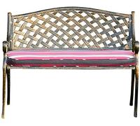 Rsmmpqa Panca da giardino da 101,6 cm, panchina da giardino per esterni, panchine da terrazza in alluminio pressofuso resistente alle intemperie, panca da cortile retrò a 2 posti (colore: bronzo