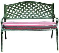 Rsmmpqa Panca da giardino da 101,6 cm, panchina da giardino per esterni, panchine da terrazza in alluminio pressofuso resistente alle intemperie, panca da cortile retrò a 2 posti (colore: bronzo