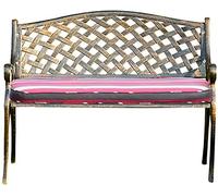 Rsmmpqa Panca da giardino da 101,6 cm, panchina da giardino per esterni, panchine da terrazza in alluminio pressofuso resistente alle intemperie, panca da cortile retrò a 2 posti (colore: bronzo