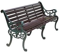 Rsmmpqa Panca da terrazza per esterni, panca da giardino resistente alle intemperie con ghisa e legno massello anticorrosivo, 2-3 posti (colore: bronzo, dimensioni: 125X (verde antico 125 x 58 x 78 cm