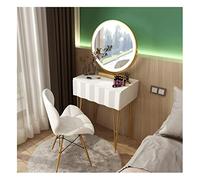 Rsmmpqa Tavolo da toeletta bianco deluxe con specchio cosmetico cassetti sgabello per trucco camera da letto set di gioielli diverse dimensioni set tavolo da toeletta (colore: stile 3: 90 cm) (stile 3