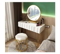 Rsmmpqa Tavolo da toeletta bianco deluxe con specchio cosmetico cassetti sgabello per trucco camera da letto set di gioielli diverse dimensioni set tavolo da toeletta (colore: stile 3: 90 cm) (stile 2