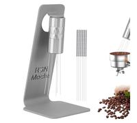 RSNMocha WDT Strumento per la distribuzione dell'espresso, strumento per la distribuzione del caffè con supporto magnetico, accessori per l'espresso con 6 aghi extra (Crystal Silver, Φ0.25mm)