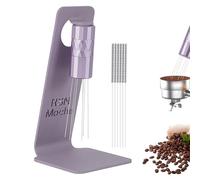 RSNMocha WDT Strumento per la distribuzione dell'espresso, strumento per la distribuzione del caffè con supporto magnetico, accessori per l'espresso con 6 aghi extra (Chalk Violet, Φ0.25mm)