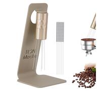 RSNMocha WDT Strumento per la distribuzione dell'espresso, strumento per la distribuzione del caffè con supporto magnetico, accessori per l'espresso con 6 aghi extra (Rich Gold, Φ0.25mm)