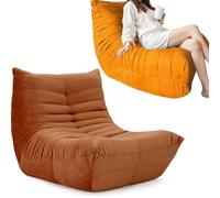 RSPPPJQ Poltrone A Sacco Angolari,Comodo Divano Da Pavimento Pigro,Poltrona A Sdraio Dal Design ergonomico Divano In Schiuma,for Soggiorno Camera Da Letto Dormitorio Salone Ufficio(Orange)