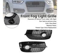 RSQ3 Style Honeycomb Front Fog Light Covers Per Audi Q3 2013-2015 Gloss Black L3
