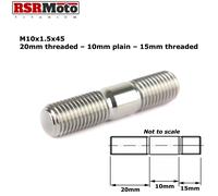 RSR Moto Set Dadi Tirafondo Scarico In Titanium M10X1.25X45 48 Polished