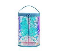 RSRSLEII Borsa cilindrica trasparente a forma di stella, per articoli da toeletta, impermeabile, in PVC, per protezione solare, da viaggio, con manico superiore, idea regalo per spiaggia e piscina