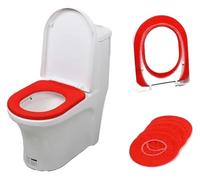 RSRSR Tappetino WC universaleXMCBHSM Coprisedile WC 3 Pezzi Tappetino copriwater Lavabile Morbido e Caldo for Decorazioni for la casa Tappetino Closestool Coprisedile Accessori (Rosso)(Red)