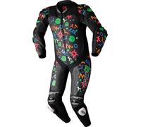 RST Pro Evo Airbag Doodle, tuta in pelle 1pz. traforata L male Nero/Verde/Blu/Rosso/Arancione