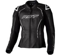 RST S1 Giacca di pelle moto da donna, nero-bianco, taglia L per donne