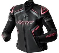 RST S1 D3O, giacca in pelle traforata donna M female Nero/Fucsia/Grigio
