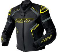 RST S1 D3O Giacca di pelle da motociclista perforata, nero-giallo, taglia 54 per maschi