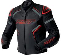 RST S1 D3O Giacca di pelle da motociclista perforata, nero-rosso, taglia 50 per maschi