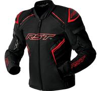 RST S1 D3O Giacca tessile da motocicletta impermeabile, nero-rosso, taglia 58 per maschi