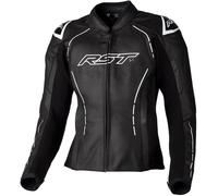 RST S1 Giacca di pelle moto da donna, nero-bianco, taglia L per donne