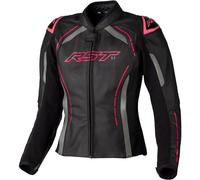 RST S-1, giacca di pelle donna M male Nero/Grigio/Fucsia Fluo