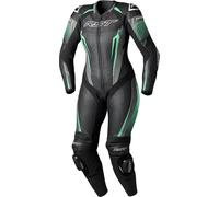 RST Tractech Evo 5 One Piece Tuta in pelle da moto da donna, nero-verde, taglia L per donne